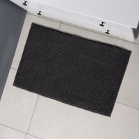 Коврик "Букли" для ванной 50х80 см, темно-серый, микрофибра плотность 1100 Коврик "Букли" для ванной 50х80 см, темно-серый, микрофибра плотность 1100