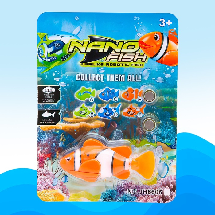 Аквариумная рыбка &laquo;Клоун&raquo;, плавает в воде, работает от батареек