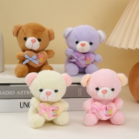 Мягкая игрушка &laquo;Медведь с сердцем&raquo;, на брелоке, 12 см, цвет МИКС