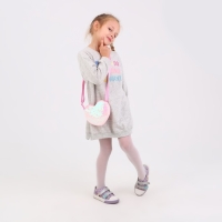 Сумка детская для девочки, с пайетками, сердце, 17 х 15 х 1 см, цвет розовый Сумка детская для девочки, с пайетками, сердце, 17 х 15 х 1 см, цвет розовый