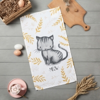 Полотенце кухонные Доляна "Meow" 35х60 см, 100% хл, 160г/м2 Полотенце кухонные Доляна "Meow" 35х60 см, 100% хл, 160г/м2