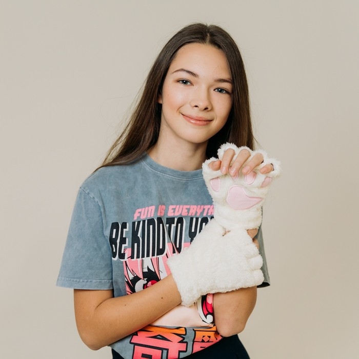 Карнавальный аксессуар Карнавальный аксессуар "Кошачьи лапки" цвет белый