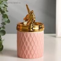 Шкатулка керамика "Золотой единорожек" 14,5х7,5х7,5 см Шкатулка керамика "Золотой единорожек" 14,5х7,5х7,5 см