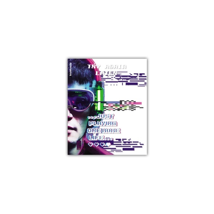 Набор обложек ПП 12 шт, 212 х 347 мм, 80 мкм, ErichKrause "Cyber Game", для тетрадей и дневников, фиксированная, прочные швы, микс