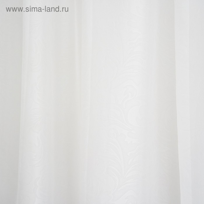 Штора-тюль Witerra с тиснением вензель 500х260см, молочный, вуаль, пэ100%