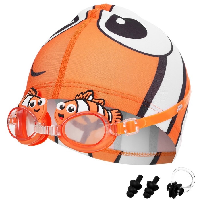 Набор для плавания детский &laquo;На волне&raquo; &laquo;Рыбка&raquo;: шапочка, очки, беруши, зажим для носа