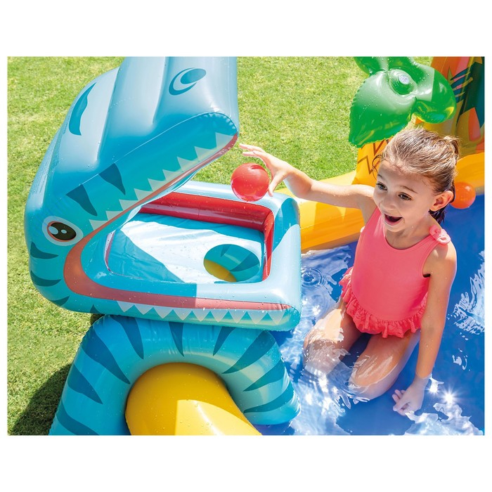 Игровой центр &laquo;Динозавр&raquo;, с распылителем, 249 х 191 х 109 см, от 2 лет, 57444NP INTEX