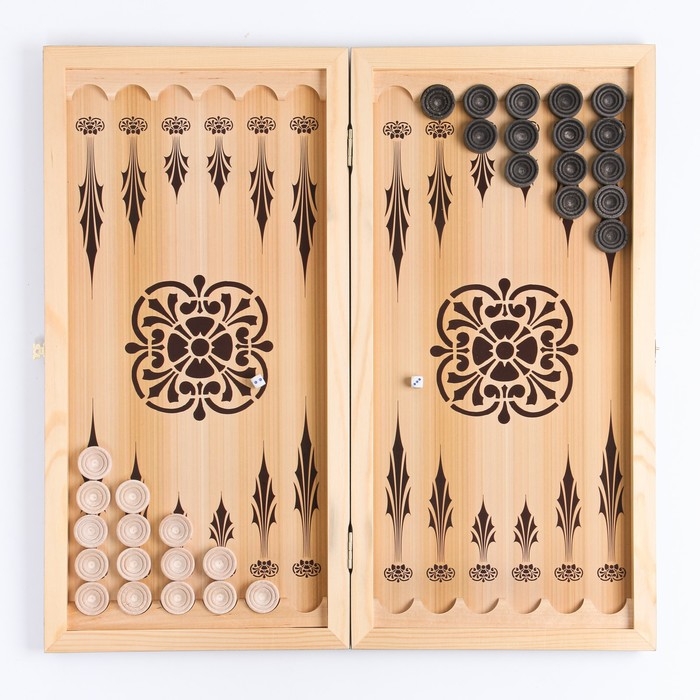 Нарды деревянные большие, настольная игра Нарды деревянные большие, настольная игра "Оскал тигра", 50 х 50 см, с шашками