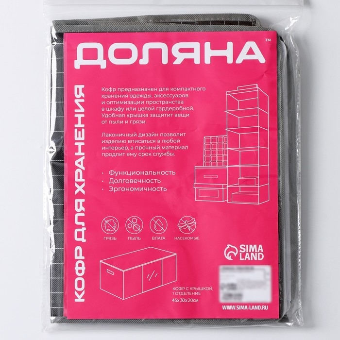 Кофр для хранения вещей Доляна &laquo;Кло&raquo;, 45&times;30&times;20 см, цвет чёрный