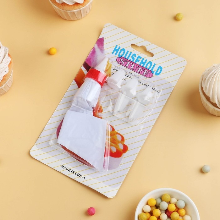 Набор кондитерский, 7 предметов: мешок, 6 насадок, 22×12×3 см Набор кондитерский, 7 предметов: мешок, 6 насадок, 22×12×3 см