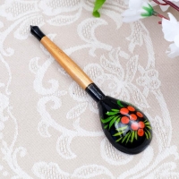 Ложка деревянная &laquo;Чернушка&raquo;, маленькая, хохлома, МИКС