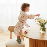 Халат детский муслиновый LoveLife &laquo;Сердечки&raquo; (2 года, рост 92-98 см) 100% хлопок, 235 гр/м2