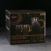 Набор для напитков из стекла Magistro &laquo;Сара&raquo;, 5 предметов: кувшин 1,5 л, 4 кружки 400 мл