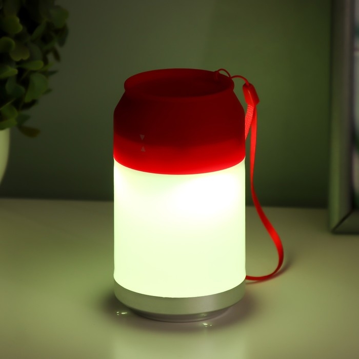 Ночник Ночник "Фоси" LED 5 режимов от батареек 3хААА бело-красный 6,5х6,5х11,5 см