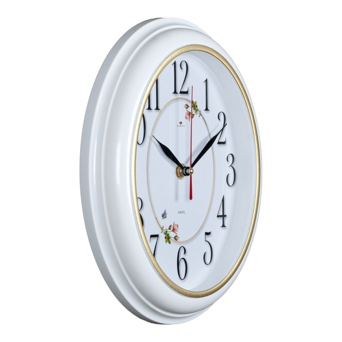 Часы настенные, интерьерные "Легкость", 22.5 х 26.5 см, корпус белый с золотом