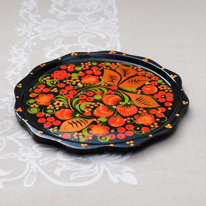 Тарелка &laquo;Лимонница&raquo;, хохлома, 20 см