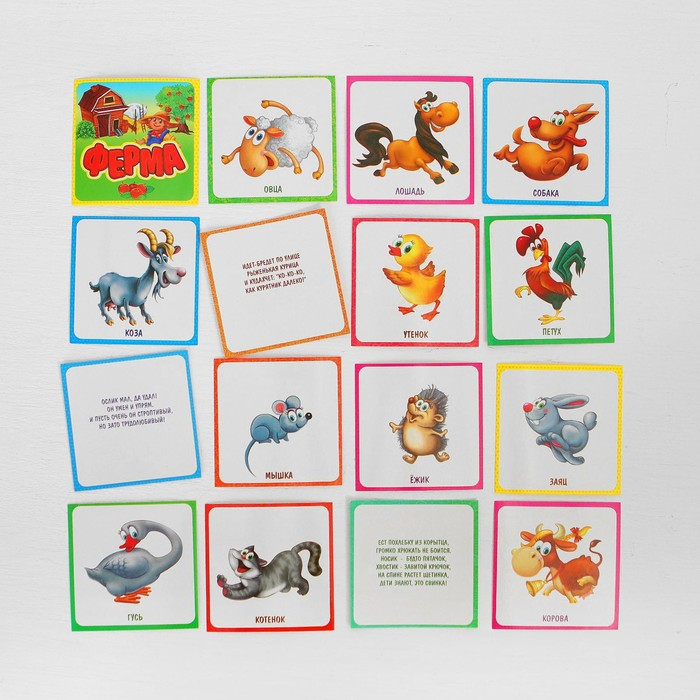 Конструктор магнитный &laquo;Ферма&raquo; в дер. коробке + набор игровых карточек, мел маркер