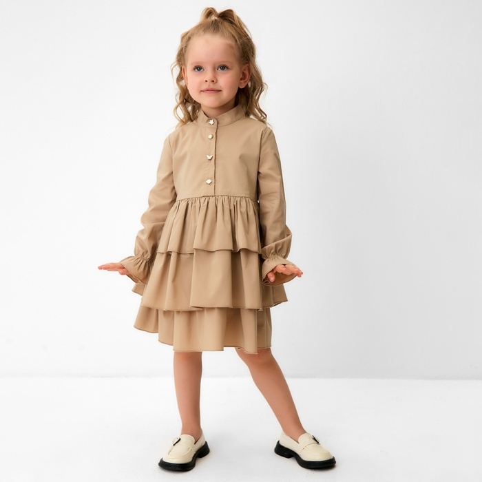 Платье для девочки MINAKU цвет бежевый,  рост 110 см
