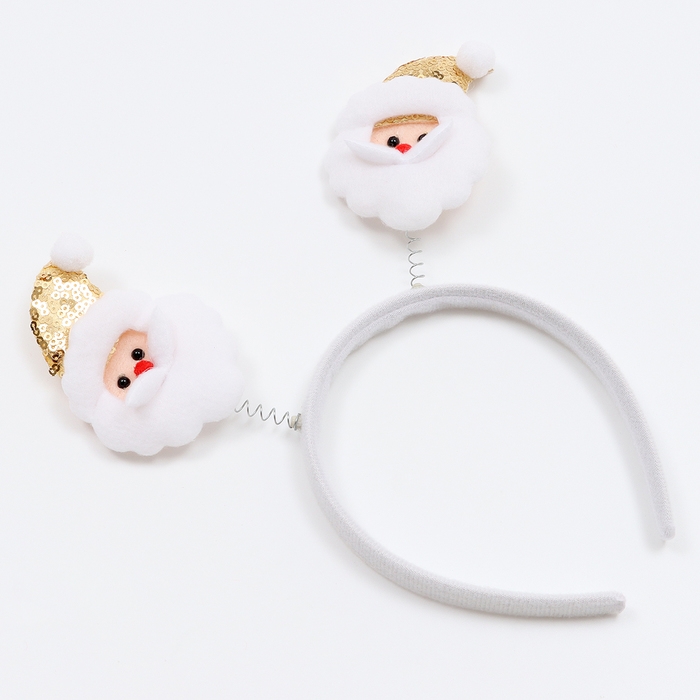 Новый год! Карнавальный ободок &laquo;Дед мороз&raquo;, цвет золотой