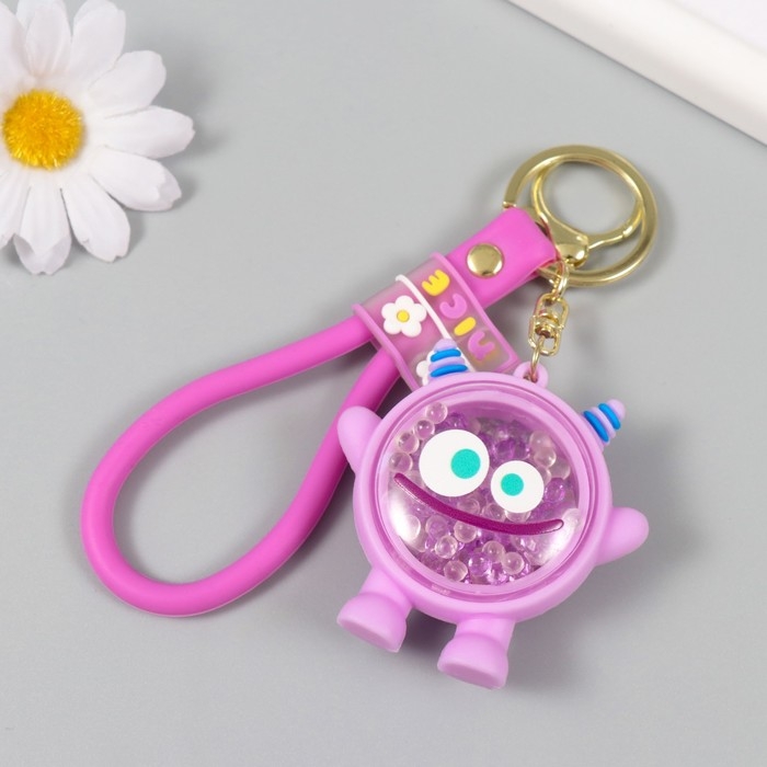 Брелок резина с карабином, ремешком Брелок резина с карабином, ремешком "Чудик" с декором 6х5,5х2,5 см