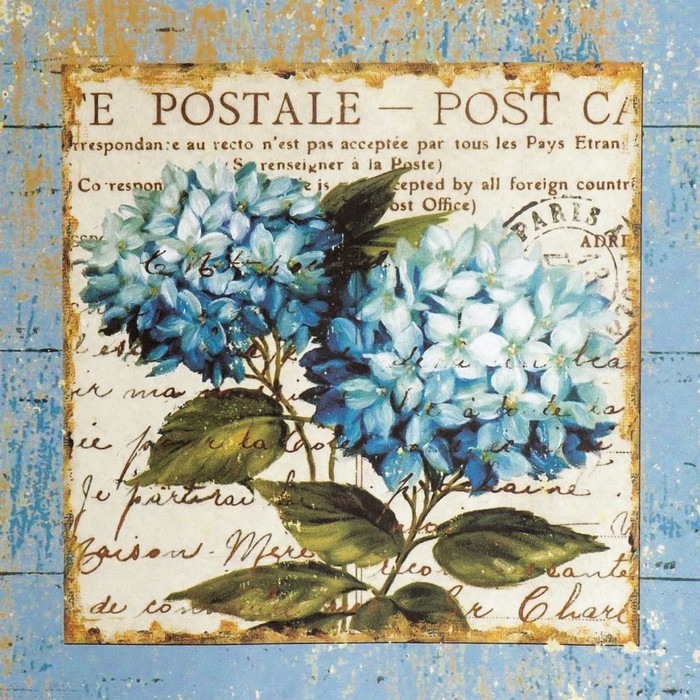 Набор декупажных карт 6 шт &laquo;Лаванда и гортензии&raquo; А4, 45 г/м2