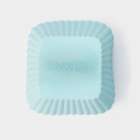 Набор форм для выпечки Доляна &laquo;Риб.Квадрат&raquo;, силикон, 7&times;3,5 см, 6 шт, цвет мятный