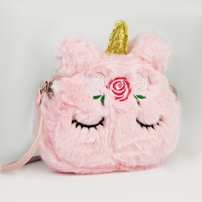 Сумка детская для девочки Сумка детская для девочки "Единорог", на молнии, цвет розовый