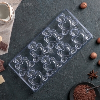 Форма конфет и шоколада «Влюблённые мишки», 28×14 см, 8 ячеек, цвет прозрачный Форма конфет и шоколада «Влюблённые мишки», 28×14 см, 8 ячеек, цвет прозрачный