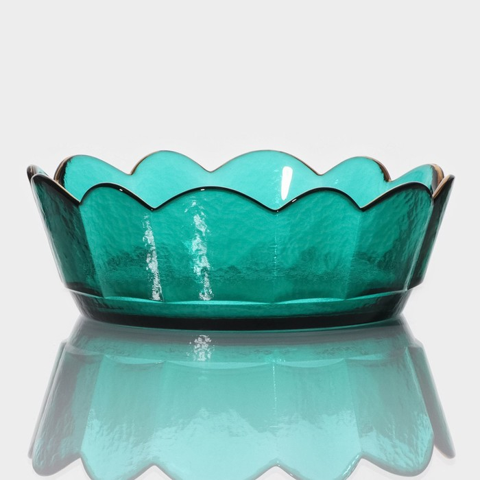 Салатник стеклянный фигурный &laquo;Цветочный&raquo;, 900 мл, 19,5&times;6,5 см