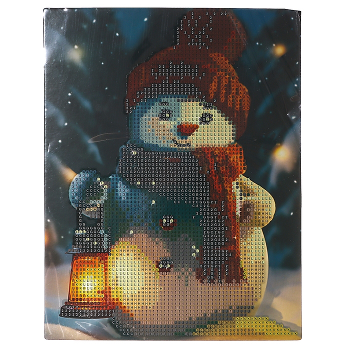 Алмазная мозаика с частичным заполнением на новый год «Снеговик» 20 х 25 см Алмазная мозаика с частичным заполнением на новый год «Снеговик» 20 х 25 см