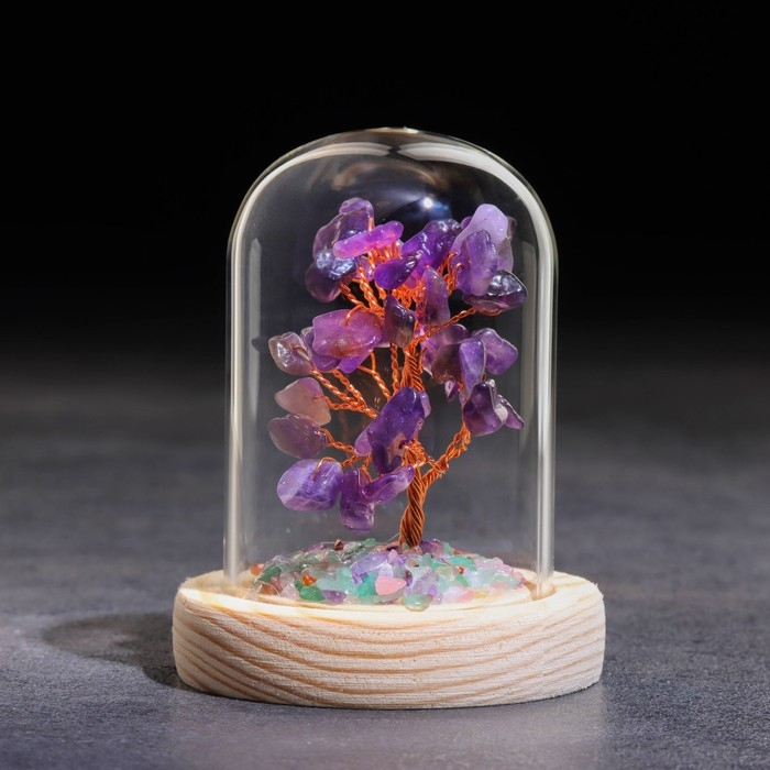 Сувенир в куполе Сувенир в куполе "Дерево Мудрости. Аметист", натуральный камень, 10 х 7 см