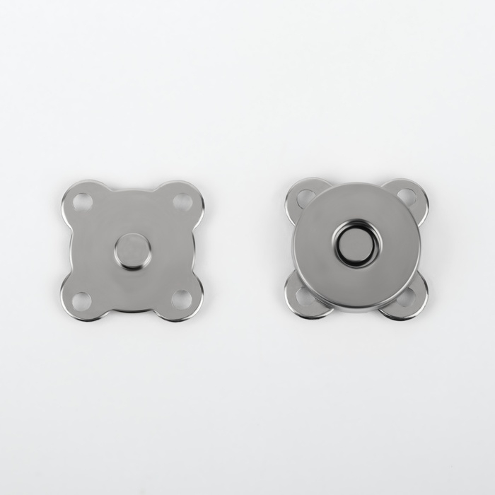 Кнопки магнитные, пришивные, d = 14 мм, 10 шт, цвет серебряный