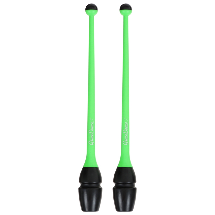 Булавы для художественной гимнастики вставляющиеся Grace Dance, 36 см, цвет зелёный/чёрный Булавы для художественной гимнастики вставляющиеся Grace Dance, 36 см, цвет зелёный/чёрный