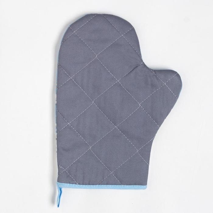 Новый год. Набор кухонный &laquo;Новогоднее чудо&raquo; варежка-прихватка 20х28см, прихватка 19х19см,100%хл