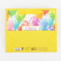 Упаковка, пакет подарочный ламинированный горизонтальный, &laquo;С днём рождения&raquo;, ML 27 х 23 х 11,5 см