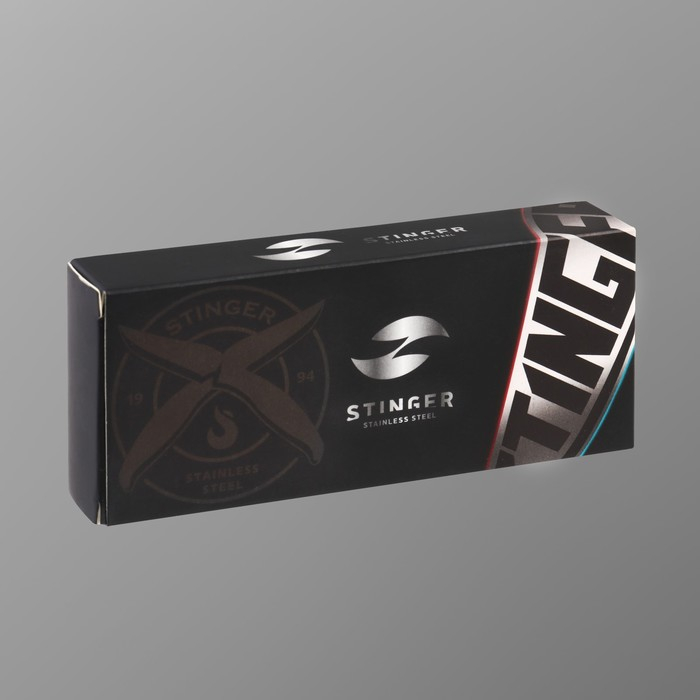 Складной нож Stinger с клипом, 70 мм, рукоять: сталь, дерево, коробка картон Складной нож Stinger с клипом, 70 мм, рукоять: сталь, дерево, коробка картон