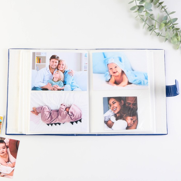Фотоальбом на 200 фото с 2 местами под фото на обложке "Наше чудо", экокожа