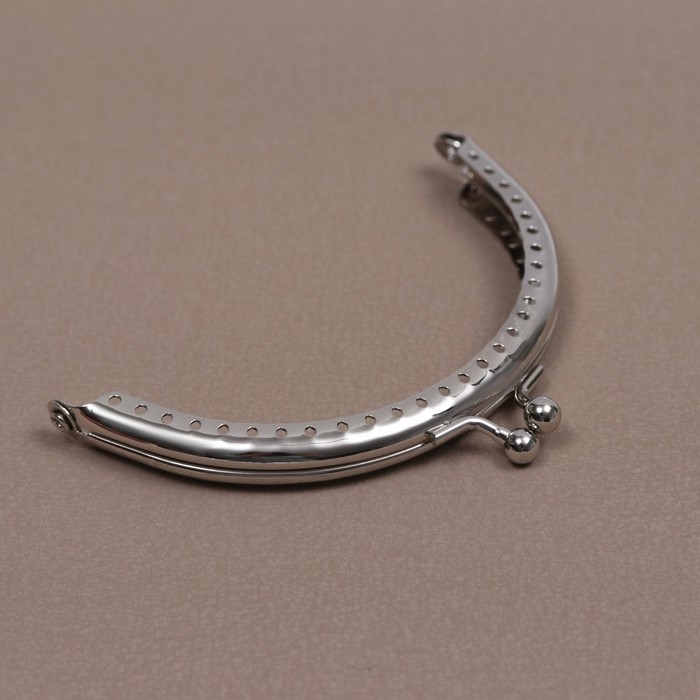 Фермуар пришивной &laquo;Полукруг&raquo; 10 см, цвет серебряный