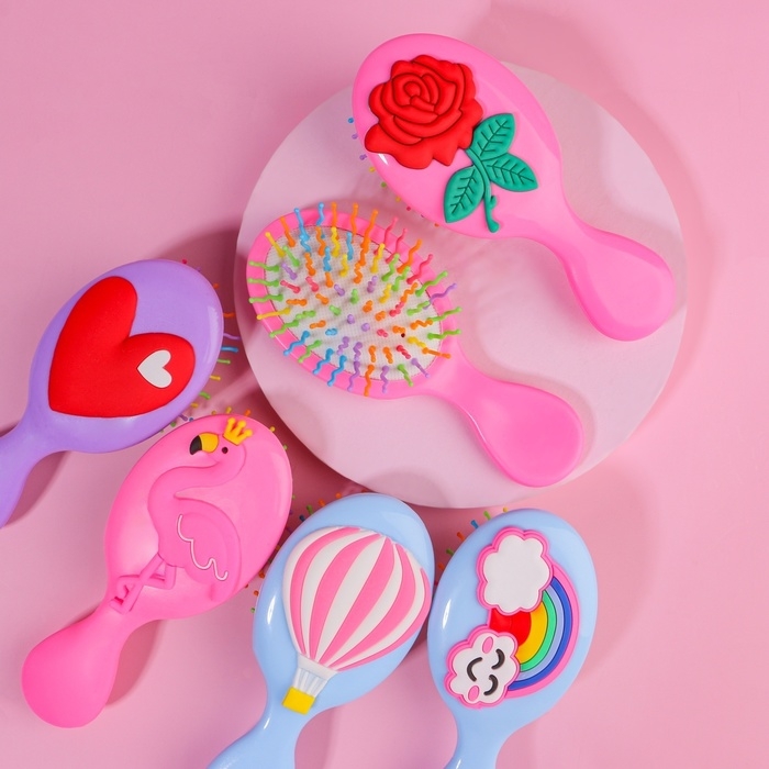 Расчёска - мини массажная, 6 × 14,5 см, рисунок МИКС Расчёска - мини массажная, 6 × 14,5 см, рисунок МИКС