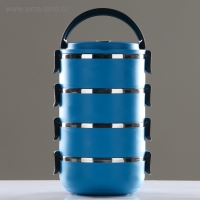 Ланч бокс с отделениями, контейнер для еды "Доляна", 2 л, 4 уровня, сохраняет тепло 3 ч, 14 х 26 см Ланч бокс с отделениями, контейнер для еды "Доляна", 2 л, 4 уровня, сохраняет тепло 3 ч, 14 х 26 см