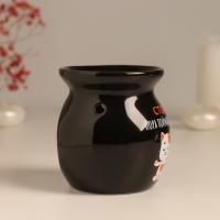 Аромалампа керамика "Стой! Пора поймать дзен" чёрная 7,2х7,2х7,8 см Аромалампа керамика "Стой! Пора поймать дзен" чёрная 7,2х7,2х7,8 см