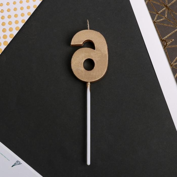 Свеча для торта, цифра &laquo;6&raquo;, 3,5 х 12 смм