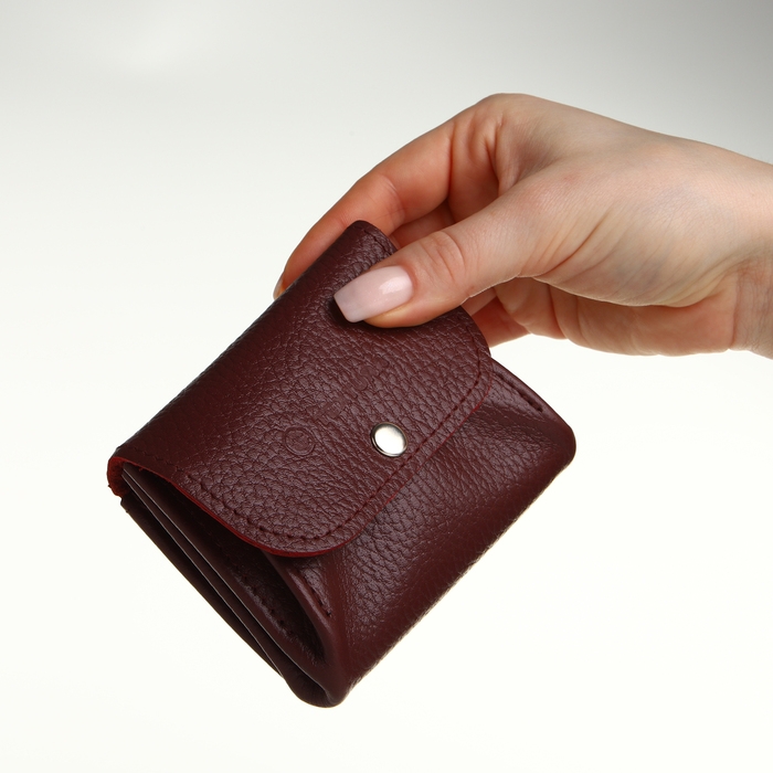 Монетница на кнопке, TEXTURA, цвет бордовый Монетница на кнопке, TEXTURA, цвет бордовый