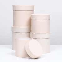 Набор шляпных коробок 5 в 1 "Ваниль", 20 &times; 20 &times; 20 ‒ 13,5 &times; 13,5 &times; 13,5 см