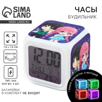 Часы будильник электронные &laquo;Аниме&raquo;, мод.68, 7,8 х 7,8 см.