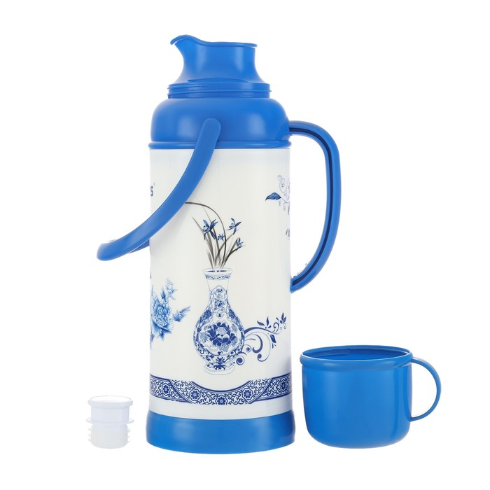 Термос 2 л, со стеклянной колбой 18 х 39 см, синий Термос 2 л, со стеклянной колбой 18 х 39 см, синий