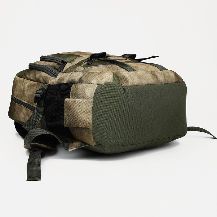 Рюкзак туристический, 22 л, 2 отдела на молниях, 5 наружных карманов, &laquo;ЗФТС&raquo;, цвет зелёный