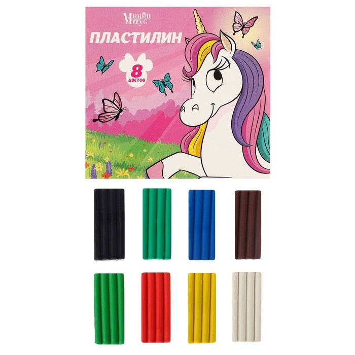 Пластилин 8 цветов 120 г Пластилин 8 цветов 120 г "Минни и Единорог"