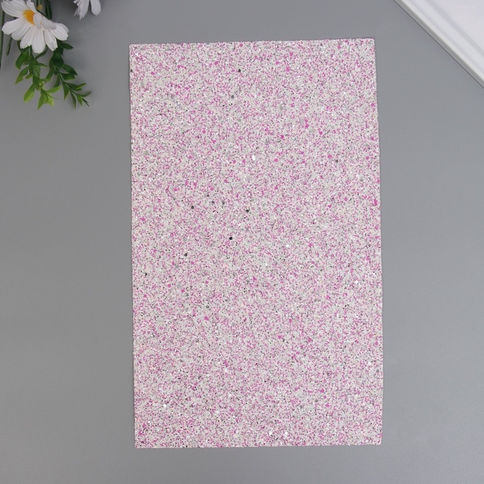 Лист для творчества иск.кожа "Блёстки" бело-фиолетовый лист 33х20 см толщина 1,6 мм