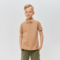 Футболка детская поло MINAKU: Basic line цвет бежевый, рост 116 Футболка детская поло MINAKU: Basic line цвет бежевый, рост 116